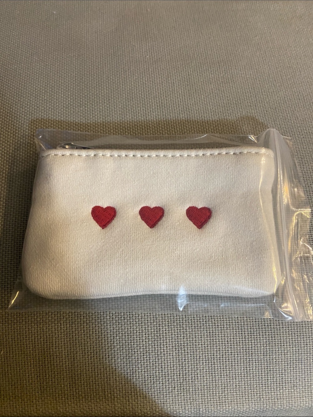 Minimal White Zipper Card & Coin Pouch